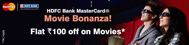 HdFC mastercard movie bananza:-Get ₹ 100 off on movie ticket booking at bookmyshow 