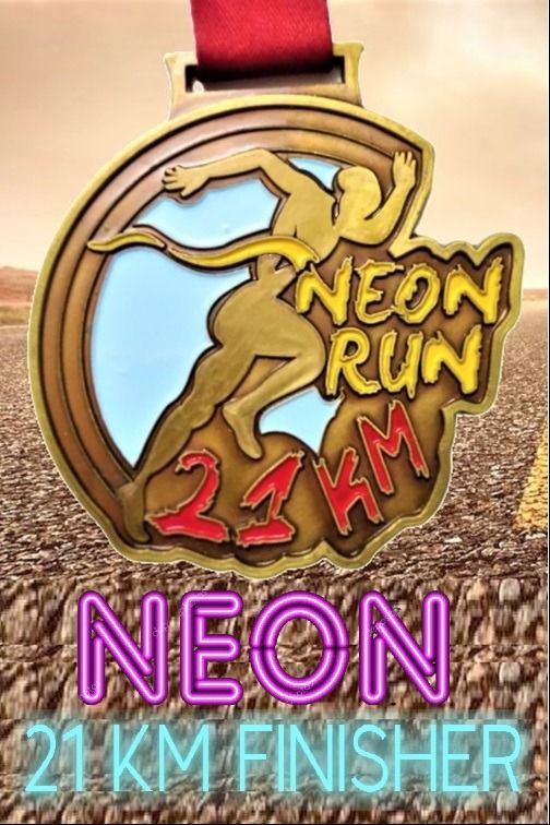Medal Neon Run 2021 Neon Run 21 KM Get Beautiful Medal By Courier
