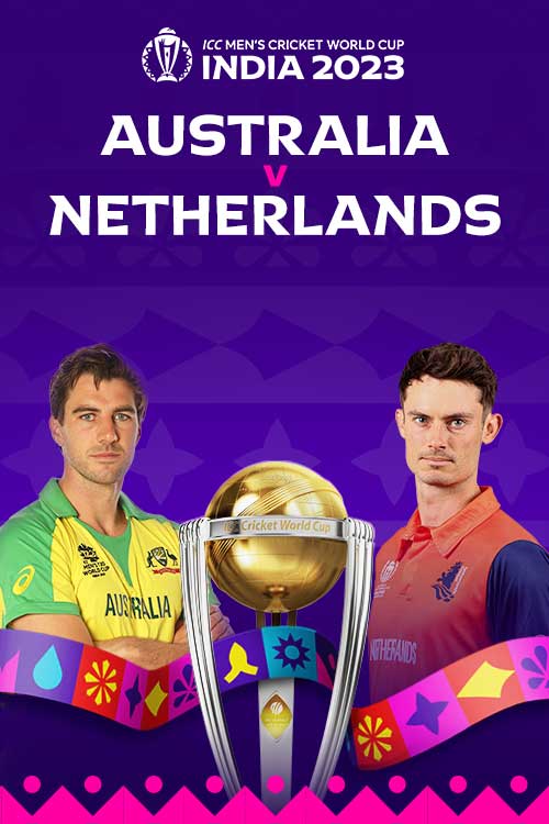 AUS vs NED ODI Match Tickets | Australia vs Netherlands Cricket World Cup 2023 - BookMyShow