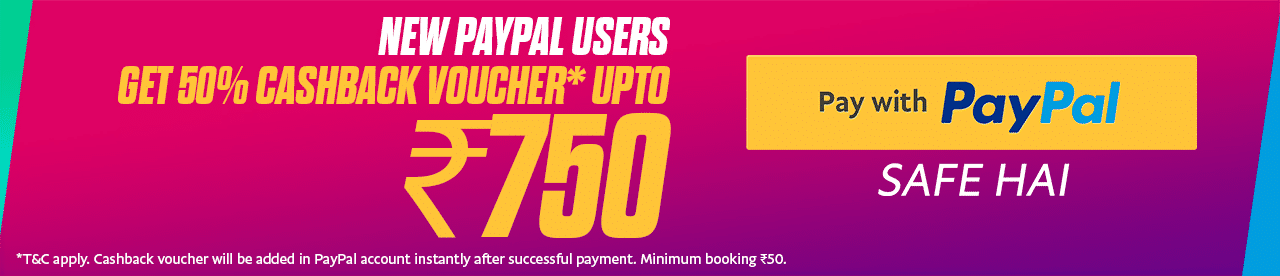 PayPal Rs 500 cashback voucher offer Online Movie Ticket Offer - BookMyShow