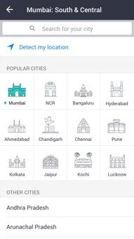 BookMyShow Mobile App Android - City Selection